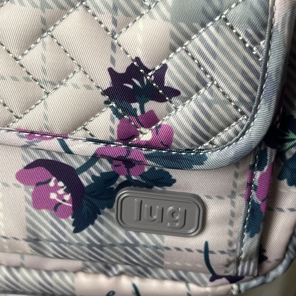 LUG Switch Floral Plaid Crossbody Bag Convertible Strap RFID Travel - Picture 5 of 16